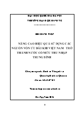 Nâng cao hiệu quả sử dụng các nguồn vốn ưu đãi khi Việt Nam trở thành nước có mức thu nhập trung bình