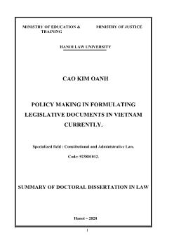 Policy making in formulating legislative documents in Vietnam currently