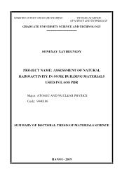 Project name: Assessment of natural radioactivity in some building materials used in laos pdr