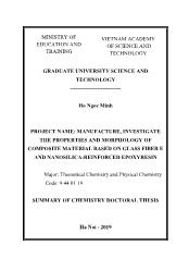 Project name: Manufacture, investigate the properties and morphology of composite material based on glass fiber e and nanosilica - Reinforced epoxyresin