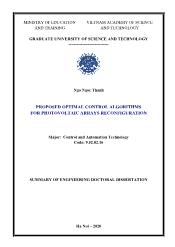 Proposed optimal control algorithms for photovoltaic arrays reconfiguration