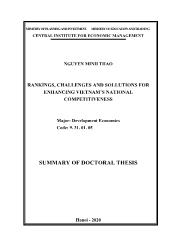 Rankings, challenges and sollutions for enhancing Vietnam’s national competitiveness