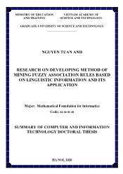 Research on developing method of mining fuzzy association rules based on linguistic information and its application