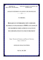 Research on synthesizing new composite materials system based on mofs containing fe and graphene oxide as photocatalysts in decomposing dyes in water environment