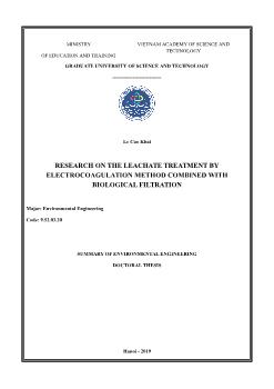 Research on the leachate treatment by electrocoagulation method combined with biological filtration