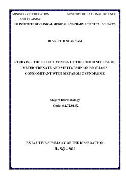 Studying the effectiveness of the combined use of methotrexate and metformin on psoriasis concomitant with metabolic syndrome