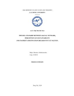 The relationship between social network, perception of sustainability and tourist’s destination decision in Tay Nguyen