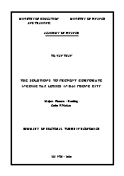 The solutions to prevent corporate income tax losses in Hai Phong city