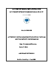 Tóm tắt Luận án Affect of port characteristics on the Vietnam container port performance