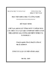 Tóm tắt Luận án Chế tạo, khảo sát tính chất và hình thái cấu trúc của vật liệu compozit trên cơ sở nhựa epoxy gia cường sợi thủy tinh e và nanosilica