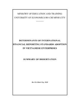 Tóm tắt Luận án Determinants of international financial reporting standards adoption in Vietnamese enterprises