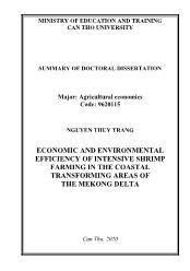 Tóm tắt Luận án Economic and environmental efficiency of intensive shrimp farming in the coastal transforming areas of the mekong delta