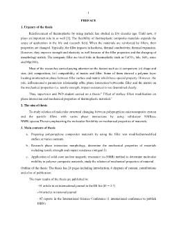 Tóm tắt Luận án Effect of surface fillers modification on phase interaction and mechanical properties of thermoplastic materials