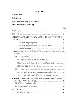 Tóm tắt Luận án Giản đồ pha điện tử ở mô hình Falicov – Kimball với bất trật tự tuân theo phân bố Gauss