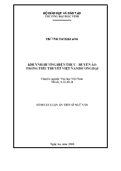 Tóm tắt Luận án Khuynh hướng hiện thực – Huyền ảo trong tiểu thuyết Việt Nam đương đại