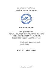 Tóm tắt Luận án Mối quan hệ giữa mạng xã hội, nhận thức phát triển bền vững và lựa chọn điểm đến của du khách: Nghiên cứu tại khu vực Tây Nguyên