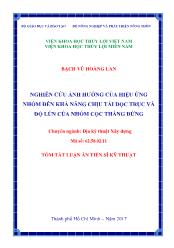 Tóm tắt Luận án Nghiên cứu ảnh hưởng của hiệu ứng nhóm đến khả năng chịu tải dọc trục và độ lún của nhóm cọc thẳng đứng