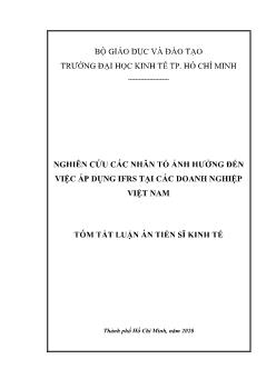 Tóm tắt Luận án Nghiên cứu các nhân tố ảnh hưởng đến việc áp dụng ifrs tại các doanh nghiệp Việt Nam