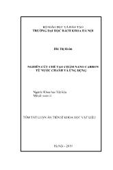 Tóm tắt Luận án Nghiên cứu chế tạo chấm nano carbon từ nước chanh và ứng dụng