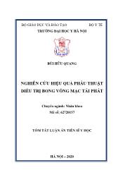 Tóm tắt Luận án Nghiên cứu hiệu quả phẫu thuật điều trị bong võng mạc tái phát