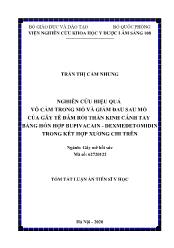 Tóm tắt Luận án Nghiên cứu hiệu quả vô cảm trong mổ và giảm đau sau mổ của gây tê đám rối thần kinh cánh tay bằng hỗn hợp bupivacain - Dexmedetomidin trong kết hợp xương chi trên