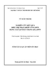 Tóm tắt Luận án Nghiên cứu kết quả điều trị trật khớp cùng đõn bằng tái tạo dây chằng quạ đòn