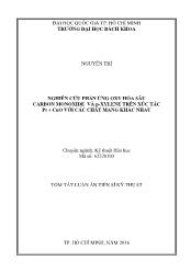 Tóm tắt Luận án Nghiên cứu phản ứng oxy hóa sâu carbon monoxide và P - Xylene trên xúc tác Pt + CuO với các chất mang khác nhau
