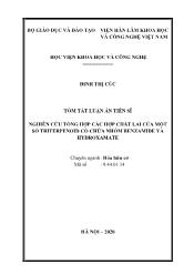 Tóm tắt Luận án Nghiên cứu tổng hợp các hợp chất lai của một số triterpenoid có chứa nhóm benzamide và hydroxamate