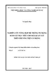 Tóm tắt Luận án Nghiên cứu tổng hợp hệ thống tự động bám sát mục tiêu cho đài quan sát trên phương tiện cơ động