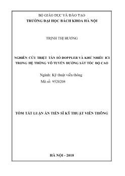 Tóm tắt Luận án Nghiên cứu triệt tần số doppler và khử nhiễu ici trong hệ thống vô tuyến đường sắt tốc độ cao