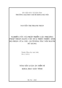 Tóm tắt Luận án Nghiên cứu và phát triển các phương pháp nhận dạng cây dựa trên nhiều ảnh bộ phận của cây, có tương tác với người sử dụng