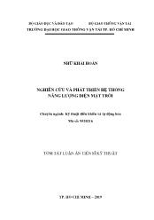 Tóm tắt Luận án Nghiên cứu và phát triển hệ thống năng lượng điện mặt trời