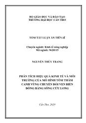 Tóm tắt Luận án Phân tích hiệu quả kinh tế và môi trường của mô hình tôm thâm canh vùng chuyển đổi ven biển đồng bằng sông Cửu Long