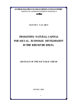 Tóm tắt Luận án Promoting natural capital for social - Economic development in the red river delta