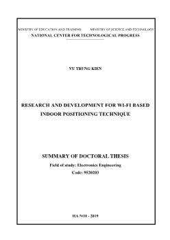 Tóm tắt Luận án Research and development for wi - Fi based indoor positioning technique