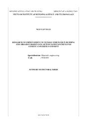 Tóm tắt Luận án Research of improvement of tensile strength in bending and abrasion resistance of fine sand concrete for cement concrete pavement