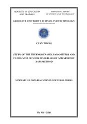 Tóm tắt Luận án Study of the thermodynamic parameters and cumulants of some materials by anharmonic xafs method