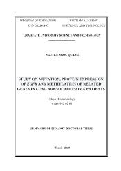 Tóm tắt Luận án Study on mutation, protein expression of egfr and methylation of related genes in lung adenocarcinoma patients