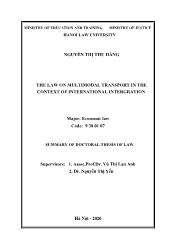 Tóm tắt Luận án The law on multimodal transport in the context of international intergration