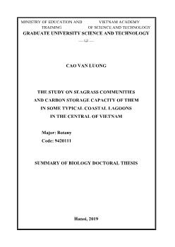 Tóm tắt Luận án The study on seagrass communities and carbon storage capacity of them in some typical coastal lagoons in the central of Vietnam