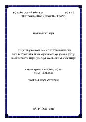 Tóm tắt Luận án Thực trạng rối loạn cơ xương khớp của điều dưỡng viên bệnh viện tuyến quận huyện tại Hải Phòng và hiệu quả một số giải pháp can thiệp