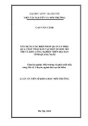 Tóm tắt Luận án Xây dựng các biện pháp quản lý hiệu quả chất thải rắn tại một số khu đô thị và khu công nghiệp trên địa bàn tỉnh Quảng Ngãi