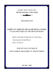 Tóm tắt Luận văn Nghiên cứu, thiết kế, chế tạo hệ thống cảm biến vi lỏng phát hiện vật thể trong kênh dẫn