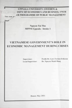 Vietnamese government's role in economic management during crises