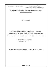 Analyzing structure and function of landscape for the orientation of rational use of the territory of ma river basin (the part belong to thanh hoa province)