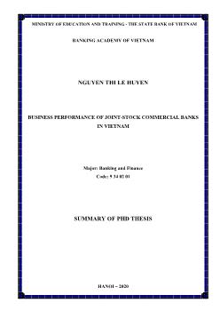 Business performance of joint - Stock commercial banks in Vietnam