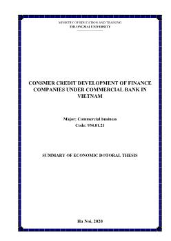 Consmer credit development of finance companies under commercial bank in Vietnam