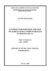 Contract for purchase and sale of agricultural goods in reality in mekong delta