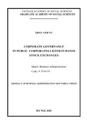 Corporate governance in public corporates listed in Hanoi stock exchanges