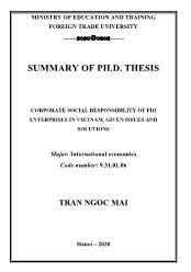 Corporate social responsibility of fdi enterprises in Vietnam, given issues and solutions